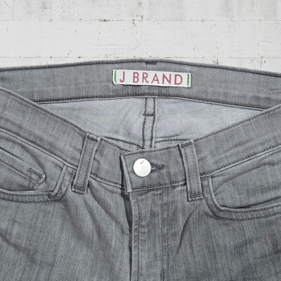 J Brand Grey Mid Rise Stretch Close Cut Rail Starr Modern Skinny Jeans Size 26 - Picture 2 of 8